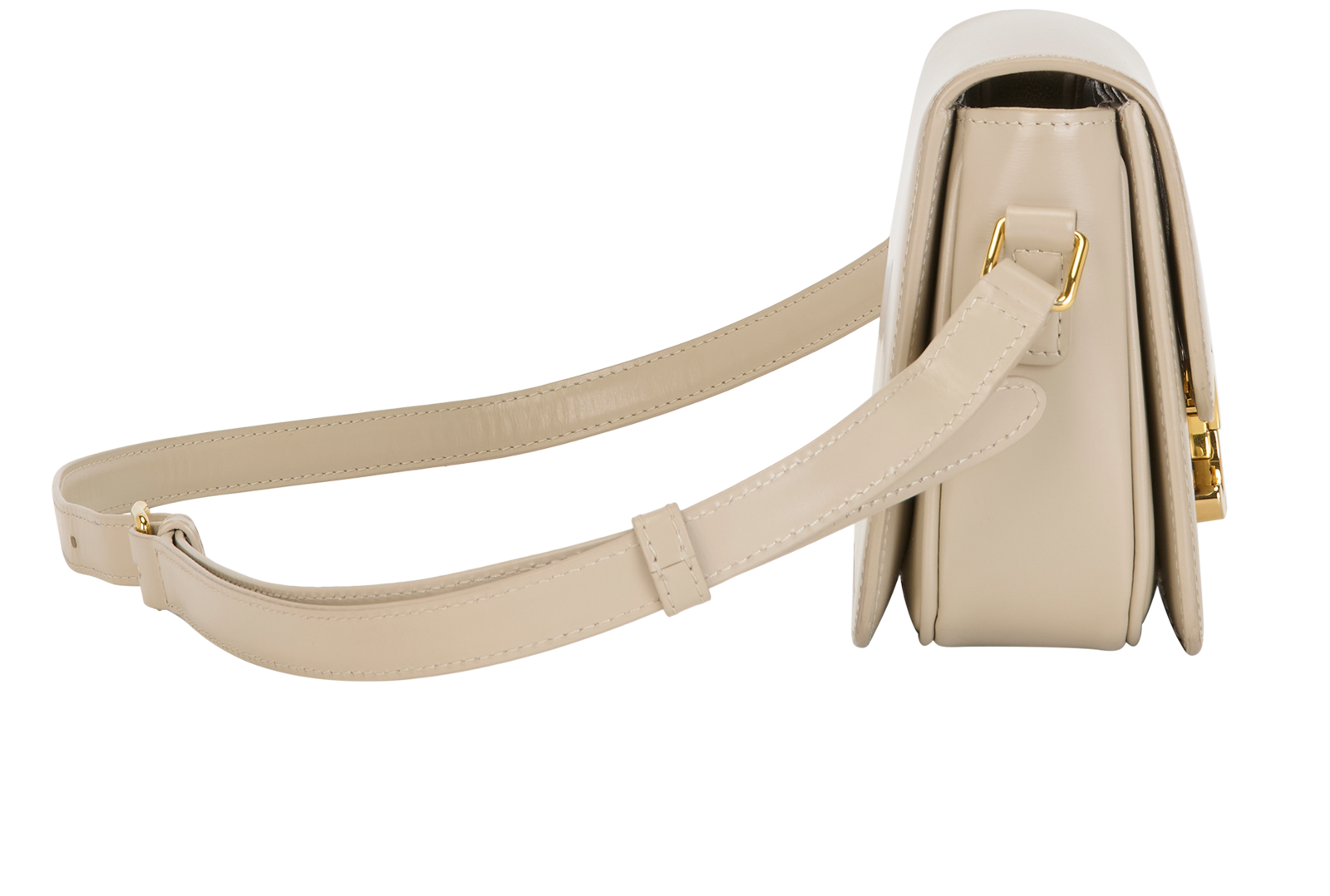 Teen Triomphe Shoulder Bag, &pound;1,900, Handbags, Beige, Leather, Side view